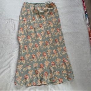 Vintage Midi Length Floral Skirt